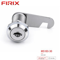 Serrure à came à quart de tour en acier inoxydable brossé MS103-30 |   Serrure de meuble pour armoires de classement, armoires métalliques et tiroirs
