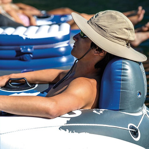 PVC <b>Inflatable</b> <b>Floating</b> Lounge Chair 135x135cm White Buoyant Portable <b>Pool</b> Seat For Outdoor Water Leisure - Product Image 3