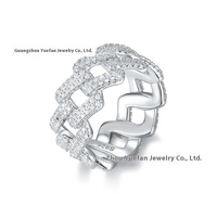 Bague de mariage unisexe en forme de diamant géométrique de luxe en argent 925 Moissanite Style Hip Hop Bijoux fins pour hommes et femmes