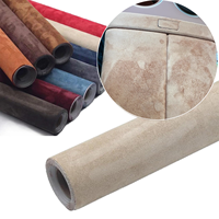 Tissu en micro-suède tricoté en spandex auto-adhésif épaissi recyclé pour l'intérieur des voitures