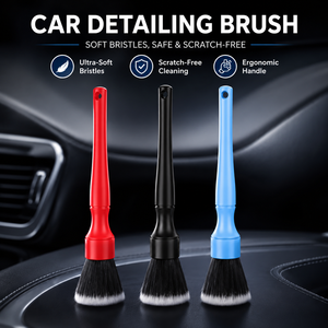 Juego de Cepillos de <span class=keywords><strong>Limpieza</strong></span> para Autos Kfeier, Cepillo de Detalle para Lavado de Autos con Pelo Suave y Duro Personalizado, Cepillo para Polvo de Autos con Varilla de ABS y Nylon de 16 cm/24 cm - Product Image 3