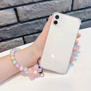 Phone Anti-lost <b>Lanyard</b> <b>Key</b> Short Wrist Pendant Colorful Macaron Round Bead Pendant Women's Hand-held Chain Mobile Phone <b>Lanyard</b> - Product Image 4
