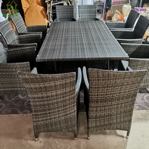 Muebles de <span class=keywords><strong>jardín</strong></span> Patio Moderno Compacto PE Ratán Barato 10 Personas Asientos Juegos de mesa de comedor Mesa de comedor con 10 sillas - Product Image 3