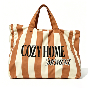 <span class=keywords><strong>Sac</strong></span> fourre-tout en toile rayée personnalisable de grande capacité, de luxe, vierge pour sublimation, sacs à main de créateur pour femmes, plage et bateau - Product Image 3