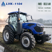 Tracteur agricole durable 110 CV à roues, conception antidérapante, couple élevé pour le travail des rizières et la préparation des terres humides