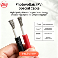 Cable fotovoltaico de cobre con revestimiento de polietileno reticulado, para uso exterior a baja tensión