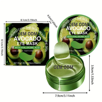 Masques pour les yeux 60pcs à l'avocat et à l'acide hyaluronique Hydratation et éclaircissement Réduction des poches Types de cernes et de rides OEM ODM
