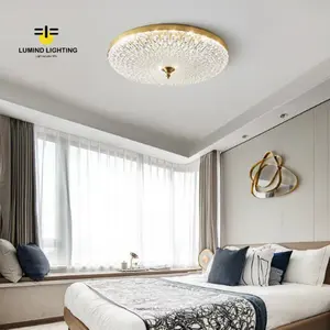 Lumind Chandelier Ceiling Light Luxury Copper Bedroom Led Crystal Downlight Modern Simple Atmosphere Ceiling Light Indoor