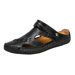 <span class=keywords><strong>Sandalias</strong></span> de <span class=keywords><strong>piel</strong></span> de vaca para <span class=keywords><strong>hombre</strong></span>, zapatos transpirables, cómodos y deslizantes, informales - Product Image 1