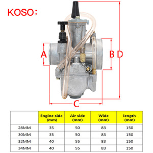Carburateur ZUQING PWK21 24 26 28 30 32 34mm pour moto tout-terrain, pièce de rechange pour moteur - Product Image 3