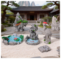 Kits aquatiques miniatures pour enfants, comprenant : Fontaine, Pont en pierre, Résine, Jardin féerique, Étang, Cascade, Grue de montagne, Rocaille, Pavillon, Lanterne