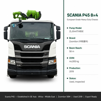 Camión Bomba de Concreto Usado Zoomlion 56m Scania 8x4 Diésel con Motor ZLJ5441THBSE en Venta