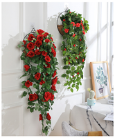 Künstliche Seide Rose Reben Wandbehang Blume Rattan für Wohnzimmer Wand-und Garten dekoration Blumen rebe verwendet