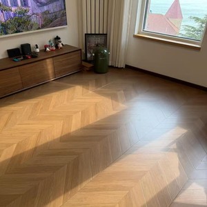Baldosas de porcelana con aspecto de <span class=keywords><strong>madera</strong></span>, acabado mate aterciopelado, estilo francés, antideslizantes, patrón de espiga de diamante, 300x1200mm - Product Image 1