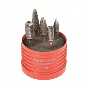 Kit de 5 fraises rotatives coniques en carbure, tige de 6 mm, coupe Z6 - Product Image 2