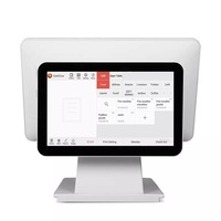 Terminal de point de vente tout-en-un Hongkai K2 avec écran tactile de 15 pouces, double écran Windows/Android, imprimante thermique monochrome pour restaurant