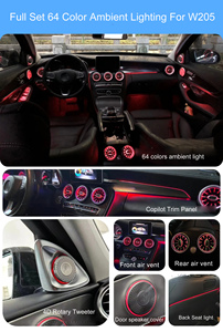 Kit di Illuminazione Ambientale a 64 Colori W205 per <span class=keywords><strong>Mercedes</strong></span>-Benz Classe C C300 C43 C63 <span class=keywords><strong>GLC</strong></span> X253, Accessori LED per Interni - Product Image 2