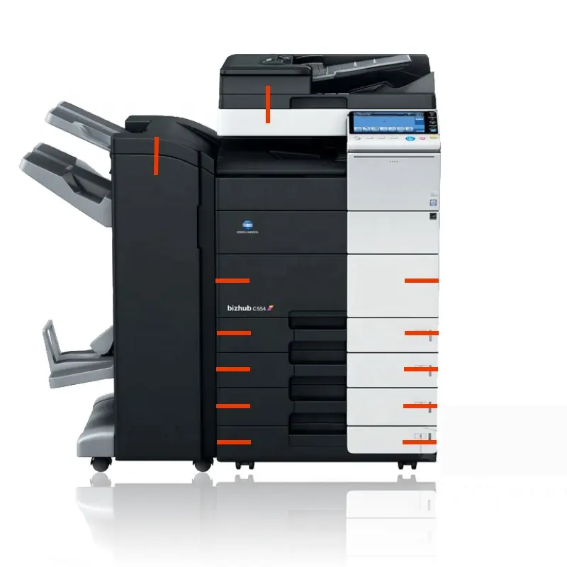 Mesin fotokopi Refurbished pemindai printer A3 laser digital, mesin fotokopi Konica Minolta C364 C454 C554 C654 C754