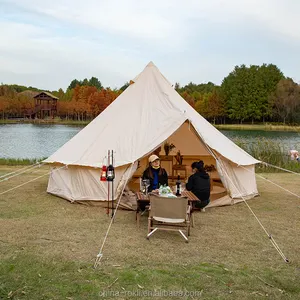 Outdoor Comfortable Canvas Bell Tent yurt for Sale and Resort 4 Season Luxury Waterproof Camping Tent