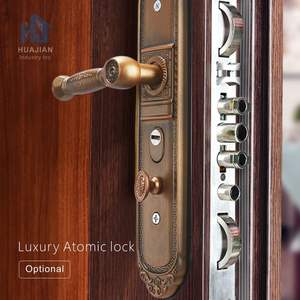 Portes d'entrée principales <span class=keywords><strong>en</strong></span> acier modernes antivol pour l'extérieur, vente <span class=keywords><strong>en</strong></span> gros d'usine avec serrure - Product Image 5