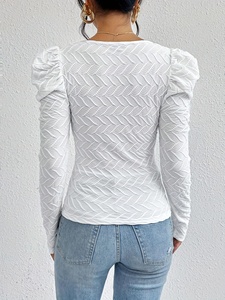 Camiseta de manga princesa de tela texturizada con forro, 1 pieza - Product Image 4