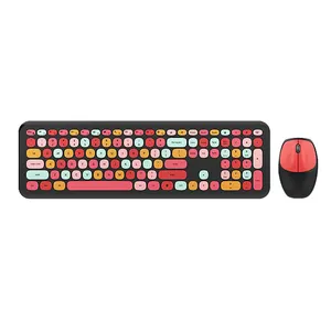 2022 tastiera combinata rosa Wireless Mouse MofII 2.4G tecnologia USB stile multimediale 110 tasti Set tastiera sensazione meccanica