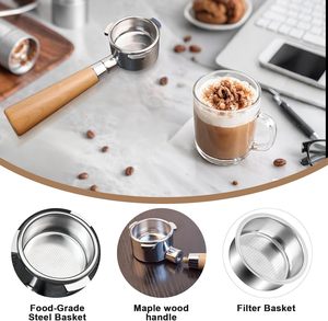 51/54/58 mm Portafilter Bottomless 2/3 Ears <b>Coffee</b> Espresso Portafilter for <b>Coffee</b> Machine - Product Image 4
