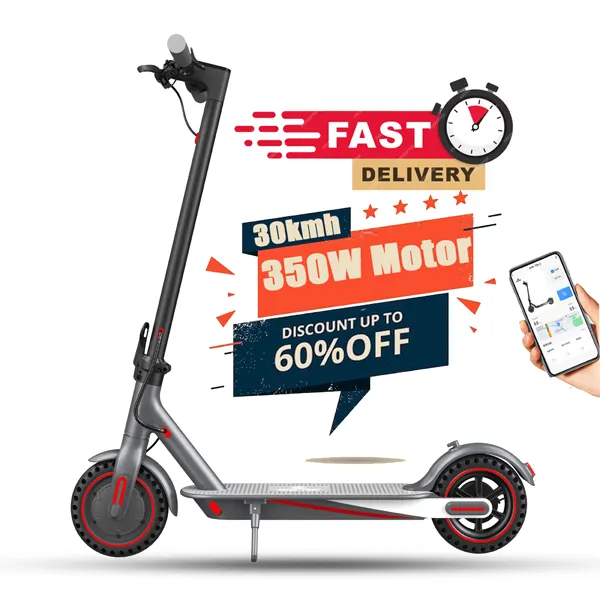 Çin'den ithalat aksesuarları vergi ücretsiz elektrikli scooter 8.5 inç petek lastik 10.5ah 36V 350W motor toptan elektrikli scooter