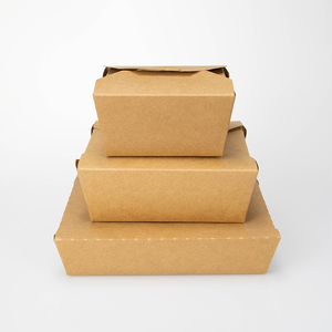 Disposable Black White Brown Kraft Fast Food Take Away Packing Box Custom Logo Fries And Burger Box