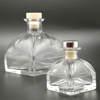 Bouteille en verre transparente ronde pour diffuseur de parfum, 50 ml, 100 ml, vide, pour aromathérapie, avec bâtonnets en rotin, pour la maison, vente en gros