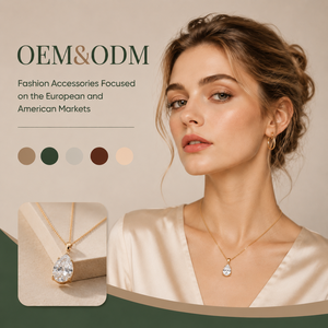 สร้อยคอจี้เพชรทรงลูกแพร์ชุบทองคำขาวแบบขายส่ง OEM ODM ประดับเพชรคิวบิกเซอร์โคเนียทรงสี่แฉกสำหรับผู้หญิง - Product Image 1