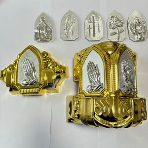 Angoli per Bara in Plastica Lucida Dorata di Alta Qualità, Sostituibili, con Motivo Decorativo, Forniture Funebri Cinesi - Product Image 4