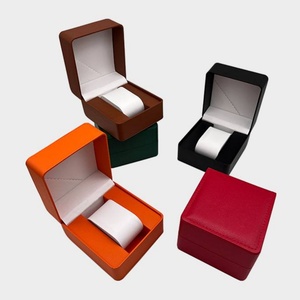 Boîte à montre de luxe personnalisée avec logo, en cuir PU coloré, durable, écologique, résistante à l'eau, vente en gros, emballage en velours personnalisé - Product Image 2