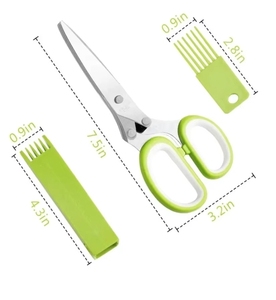 Multi-layers Stainless Steel <b>Kitchen</b> <b>Scissors</b> Scallion Cutter Herb <b>Scissors</b> Grinder Laver Spices Cut 5 <b>Kitchen</b> Salad <b>Scissors</b> - Product Image 2