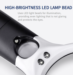 20x <span class=keywords><strong>80mm</strong></span> LED 백색광 램프 조명 핸드헬드 확대경 65mm 렌즈 및 ABS 소재 맞춤형 - Product Image 5