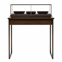 Vitrine à bijoux en bois massif avec finition stratifiée, présentoir durable pour magasin de détail