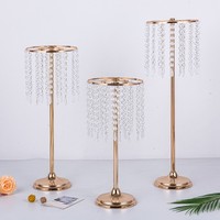 Ensemble de 3 supports de fleurs en métal doré pour bar et restaurant pour décorations de table de mariage Usage domestique Artisanat de fleurs