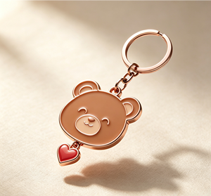 Custom Metal Bear Keychain Cartoon Charm <b>Key</b> <b>Ring</b> Enamel Heart Pendant Gift for <b>Bags</b> and <b>Keys</b> - Product Image 4