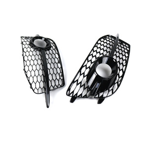 Calandres de pare-chocs avant en plastique ABS noir pour Audi Q3, motif nid d'abeille, pour feux antibrouillard, 2012-2014 - Product Image 1