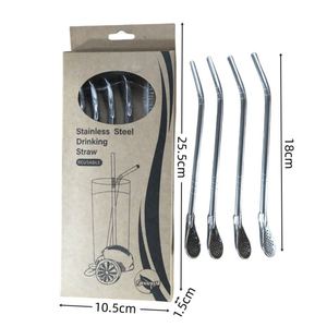 Yerba Mate Tea Bombilla <b>Drinking</b> <b>Straws</b> Set Bombilla Yerba Mate <b>Straw</b> Reusable Stainless Steel <b>Drinking</b> <b>Straws</b> with Filter Spoon - Product Image 2
