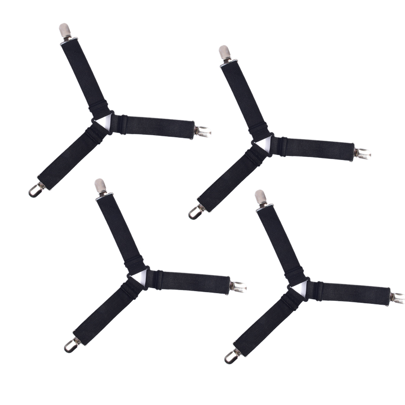 4 шт простыней крепеж Регулируемый треугольник эластичный чулок матрас Угловые зажимы с захваты для простыни на кровать Держатель плечевой ремень