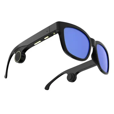 Kacamata Hitam Terpolarisasi Pria Wanita, Headphone Konduksi Tulang Persegi, Kacamata Matahari Tahan Air 2020