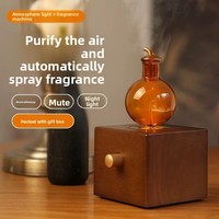 Diffuseur d'arômes à brume froide en verre, ensemble cadeau d'huiles essentielles, diffuseur électrique sans eau à programmation automatique pour parfumer la maison