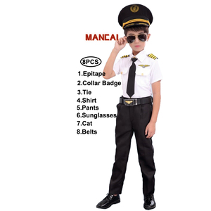 Conjunto de disfraces de Halloween baratos para niños, trajes de azafata de <span class=keywords><strong>piloto</strong></span> aéreo y azafata para niños y niñas en <span class=keywords><strong>el</strong></span> día de la carrera - Product Image 1