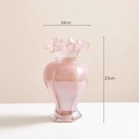 Luxe rose décor à la maison ornements français Antique verre Vase haut de gamme décoratif dégradé hydroponique fleur Arrangement décoration