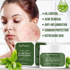 Etiqueta privada Cuidado de la piel facial Aceite de árbol de té orgánico natural Acné Espinillas Removedor de manchas oscuras Crema facial reparadora - Product Image 4