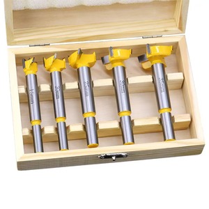 Lot de 5 guides de perçage pour charnières, foret Forstner de 20 mm, pour perçage de trous de porte dissimulée de type coupelle, en carbure, pour maçonnerie, avec <span class=keywords><strong>mandrin</strong></span> hexagonal <span class=keywords><strong>SDS</strong></span> - Product Image 1