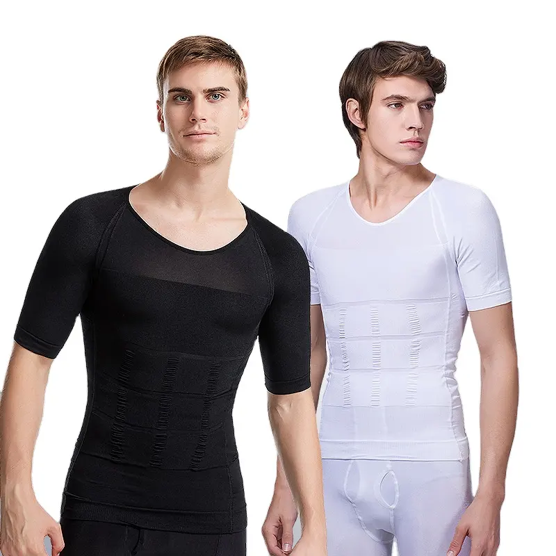 Men Slimming Body Shaper Vest Shirt Compression Shirt Belly Control Tummy Corset
