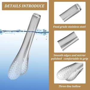 Pinzas de Cocina Resistentes al Calor con Logotipo Personalizado al por Mayor, Juego de Pinzas de Acero Inoxidable con Puntas de Goma Antiadherentes - Product Image 3