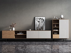 Meuble TV moderne de luxe sur mesure, rangement, panneau en bois de haute qualité pour salle à manger, hôtel, salon, chambre ou appartement - Product Image 5